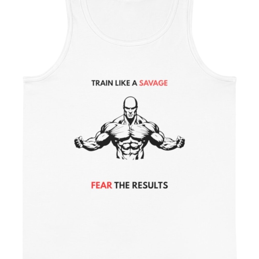 Train Like a Savage Unisex Tank Top - Fitness Gear, Gym Apparel